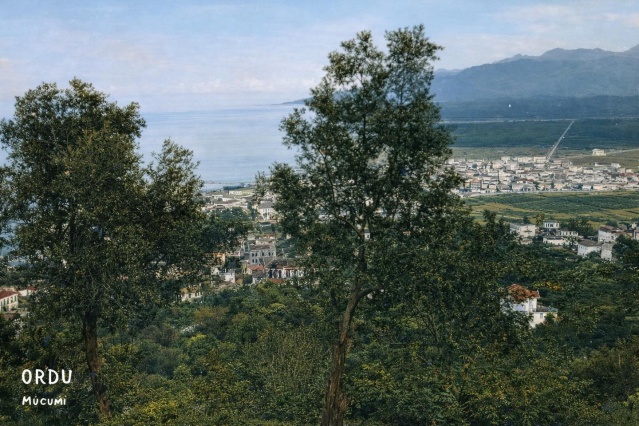 1940’lı yıllarda Foto Temel Uzlu’nun Boztepe’nin eteklerinde ağaçların arasında çektiği ilginç bir Ordu manzarası…